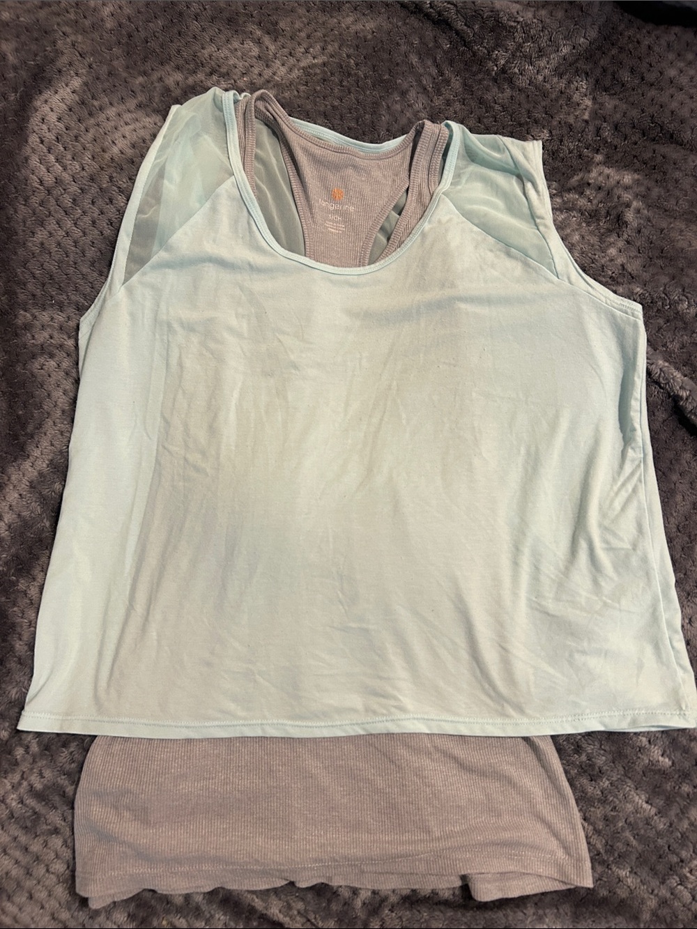 GC Beautiful Pale Blue Yoga Athleisure Layered Top Tangerine Brand SzS